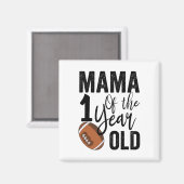 1歳のママ フットボール 1歳の誕生日 マグネット (正面/裏面)