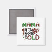 1歳のママ フットボール 1歳の誕生日 マグネット (正面/裏面)