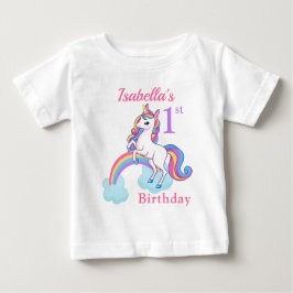 1歳のユニコーンパーソナライズされたベビーTシャツ ベビーTシャツ
