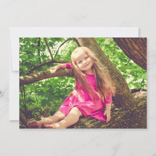 1歳のユニコーンパーティー写真 招待状 (裏面)