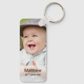 1歳の写真メモリ最初の誕生日のお土産 キーホルダー (裏面)