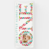 1歳の写真1歳の誕生日パーティーバナー 横断幕 (縦)