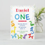 1歳の動物風船招待状 招待状 (スタンド正面)