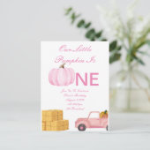 1歳の女の子の誕生日の招待状 案内ポストカード (スタンド正面)