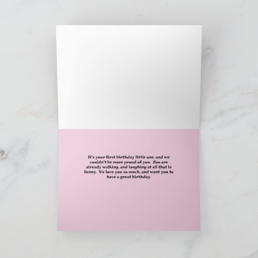 1歳の子どもの象誕生日カード カード (内部)