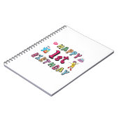 1歳の子供B日のための幸せな1番目の誕生日 ノートブック (左側)