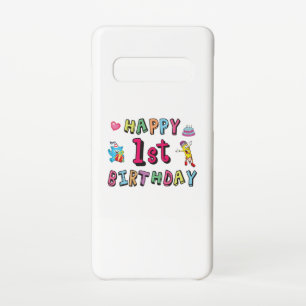 1歳の子供B日のための幸せな1番目の誕生日 SAMSUNG GALAXY S10ケース