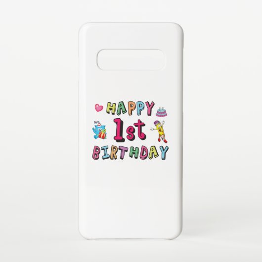 1歳の子供B日のための幸せな1番目の誕生日 SAMSUNG GALAXYケース (裏面)