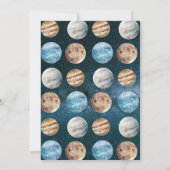 1歳の宇宙飛行士誕生日 招待状 (裏面)