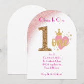 1歳の少女誕生日招待状 招待状 (正面/裏面)