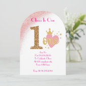 1歳の少女誕生日招待状 招待状 (スタンド正面)