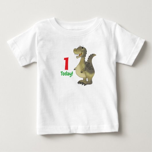 1歳の恐竜の誕生日 - 初めての誕生日 恐竜 ベビーTシャツ (正面)