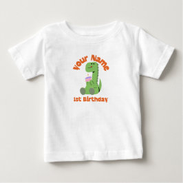 1歳の恐竜誕生日 ベビーTシャツ