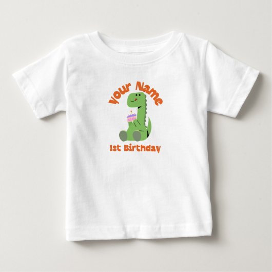 1歳の恐竜 ベビーTシャツ (正面)