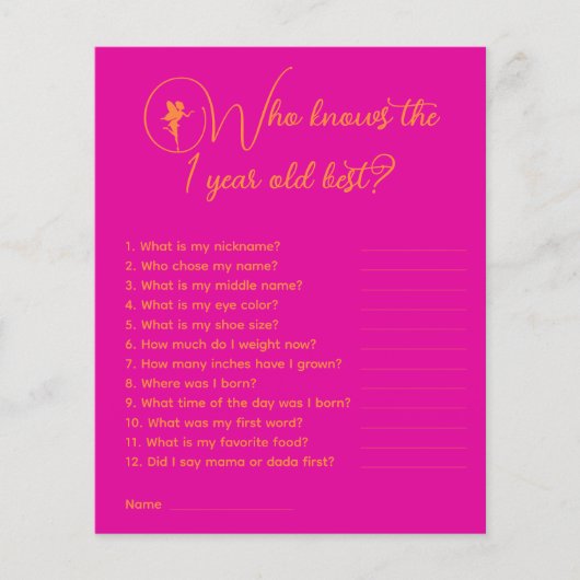 1歳の最高のパーティーゲームを知る妖精 (正面)