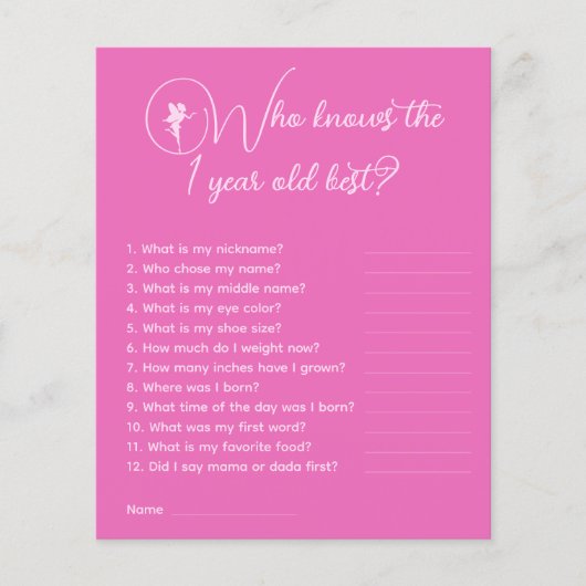 1歳の最高のパーティーゲームを知る妖精 (正面)