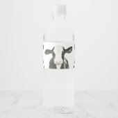 1歳の牛柄の誕生日おめでとう ペットボトルラベル (正面)