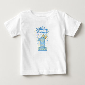 1歳の王子様のバースデーTシャツ ベビーTシャツ