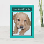 1歳の男の子のかわいい誕生日カード カード (正面)