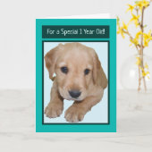 1歳の男の子のかわいい誕生日カード カード (黄色い花)