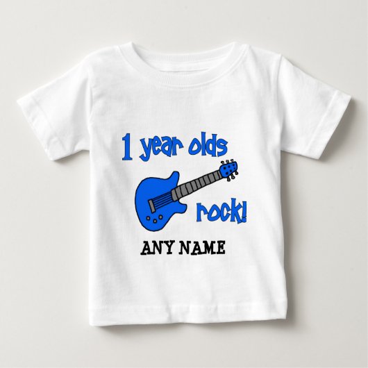 1歳の石! パーソナライズなベビーの第1誕生日 ベビーTシャツ (正面)
