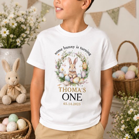1歳の誕生日おめでとううさぎ Tシャツ