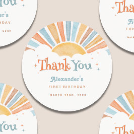 1歳の誕生日おめでとうサンシャイン ラウンドシール