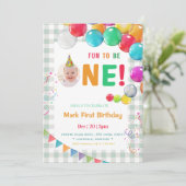 1歳の誕生日おめでとうフォト 招待状 (スタンド正面)