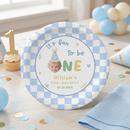1歳の誕生日おめでとうボーイ ペーパープレート