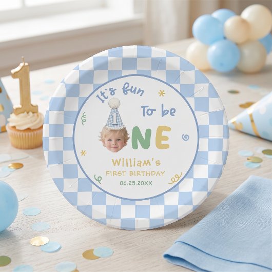 1歳の誕生日おめでとうボーイ ペーパープレート
