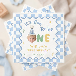 1歳の誕生日おめでとう男の子 ナプキン スタンダードカクテルナプキン