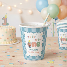 1歳の誕生日おめでとう男の子 紙コップ