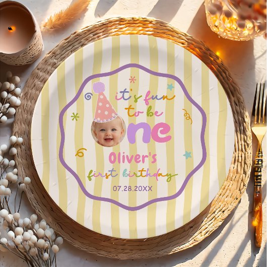1歳の誕生日おめでとう紙皿 ペーパープレート