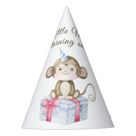 1歳の誕生日おめでとう お猿の赤ちゃん パーティーハット