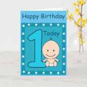 1歳の誕生日おめでとう オーダーメイド カード (黄色い花)