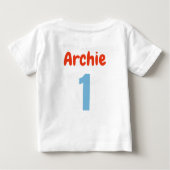 1歳の誕生日おめでとう カラフルな紙吹雪 ベビーTシャツ (裏面)