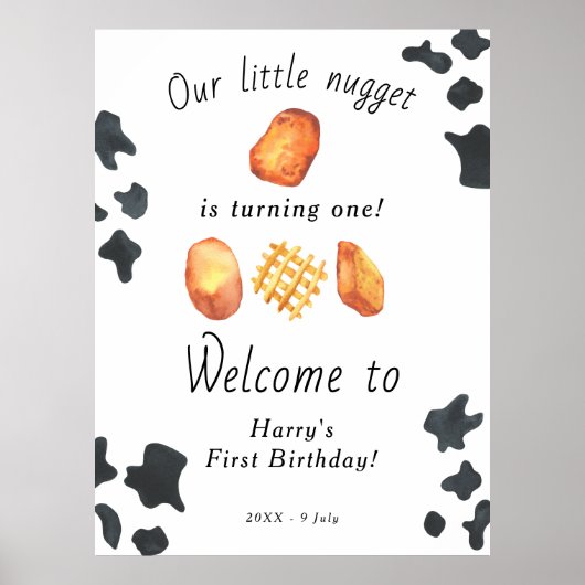 1歳の誕生日おめでとう キッズ 誕生日 ポスター (正面)