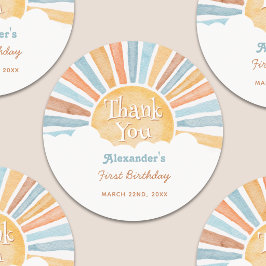 1歳の誕生日おめでとう サンシャイン ラウンドシール