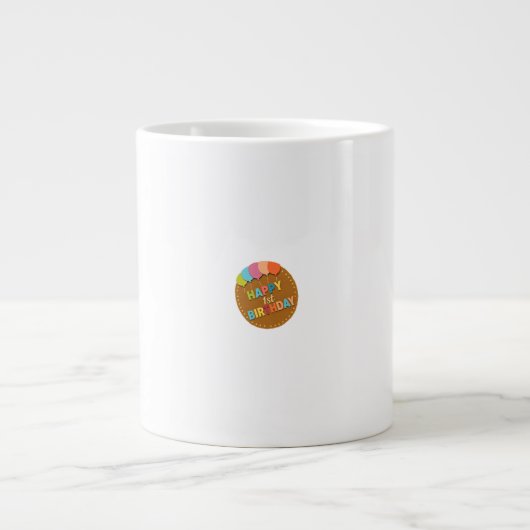 1歳の誕生日おめでとう ジャンボコーヒーマグカップ (正面)