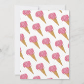 1歳の誕生日おめでとう！ハッピーガール ピンクアイスクリーム 招待状 (裏面)