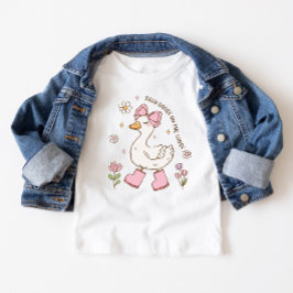 1歳の誕生日おめでとう！ピンクのガールズシリーガチョ ベビーTシャツ