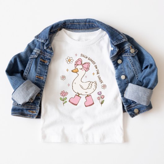1歳の誕生日おめでとう！ピンクのガールズシリーガチョ ベビーTシャツ
