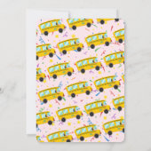 1歳の誕生日おめでとう ピンクのバス 招待状 (裏面)