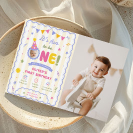 1歳の誕生日おめでとう フォトボーイ 招待状