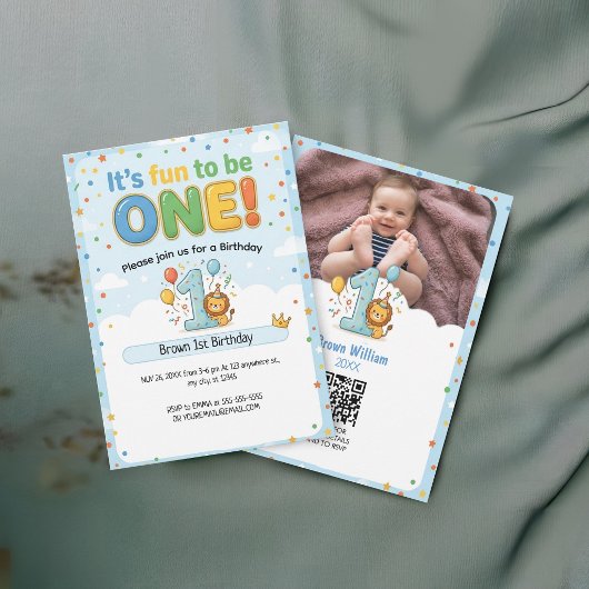 1歳の誕生日おめでとう フォト インビテーション
