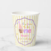 1歳の誕生日おめでとう ペーパークリップ 紙コップ (正面)