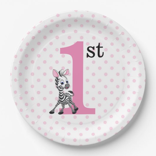 1歳の誕生日おめでとう ペーパープレート (正面)