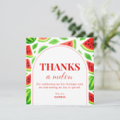 1歳の誕生日おめでとう！メロンがいっぱい ワンインアメロンの水まん1歳の誕生日 サンキューカード (スタンド正面)