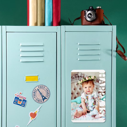 1歳の誕生日おめでとう 写真の記念品 マグネット