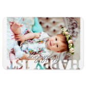 1歳の誕生日おめでとう 写真の記念品 マグネット (横)
